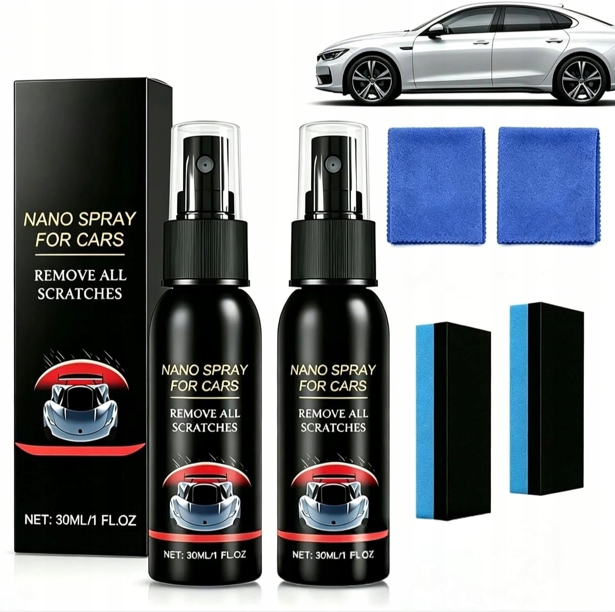 Nano Powłoka Ceramiczna W Sprayu Płyn Czyszczący Do Usuwania Zabrudzeń 2X