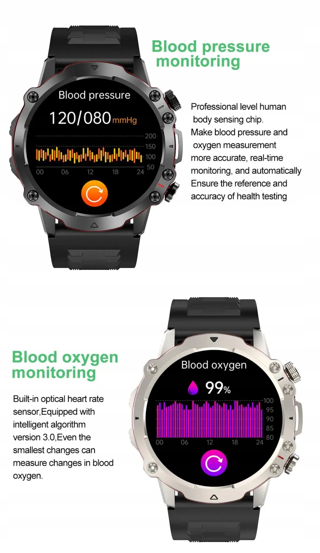 Inteligentny zegarek BT Call Music Player AI Voice Monitoring zdrowia Fitness Tracker Cechy dodatkowe Bluetooth