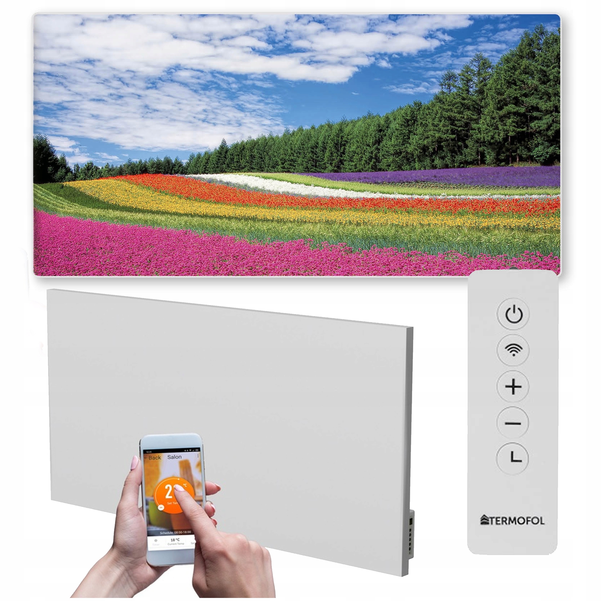 Infračervený obrazový ohrievač 700 W 120 x 60 cm WiFi