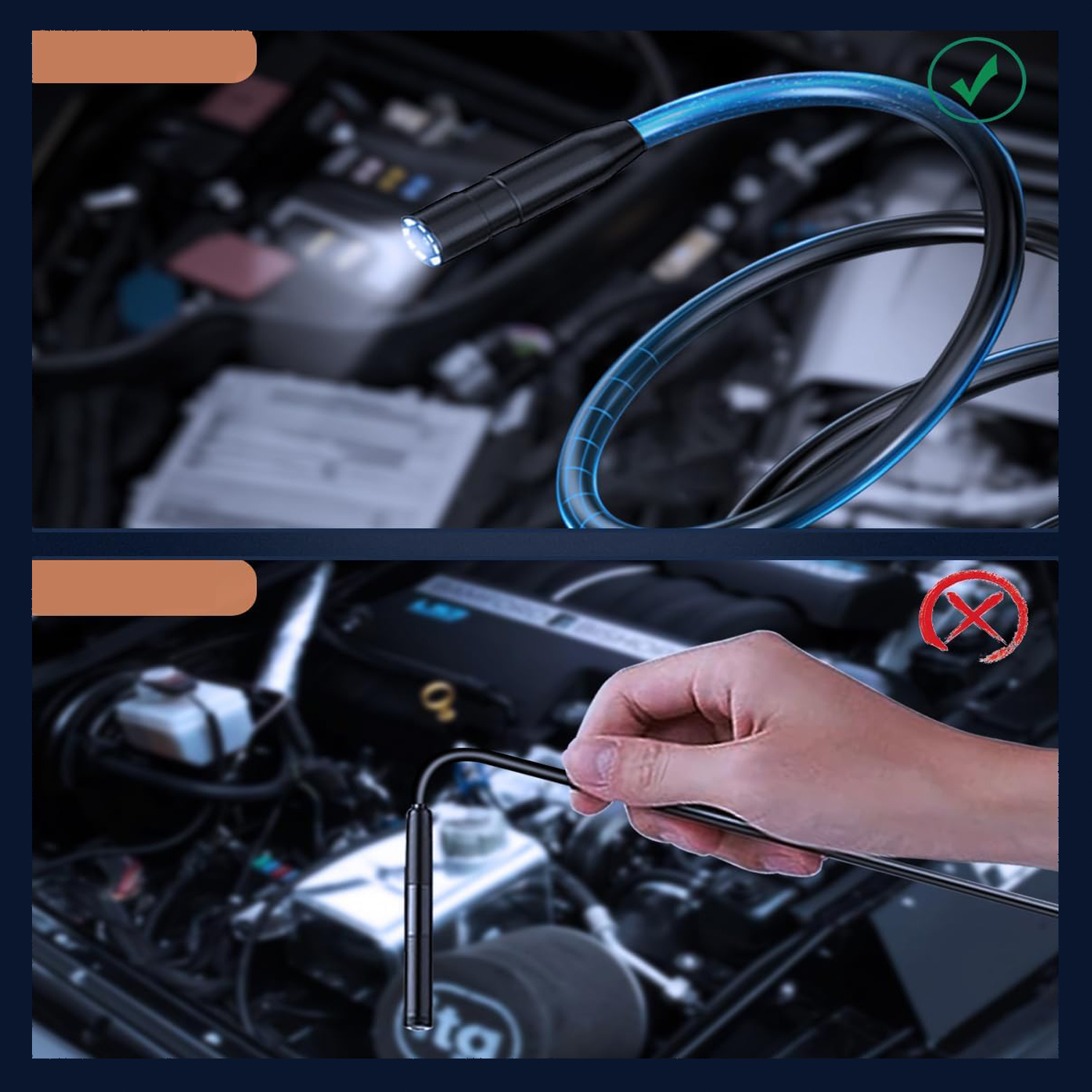 KAMERA INSPEKCYJNA WARSZTATOWA ENDOSKOP BOROSKOP IP67 DO RUR 5m LCD 4,3'' Waga produktu z opakowaniem jednostkowym 1.512 kg