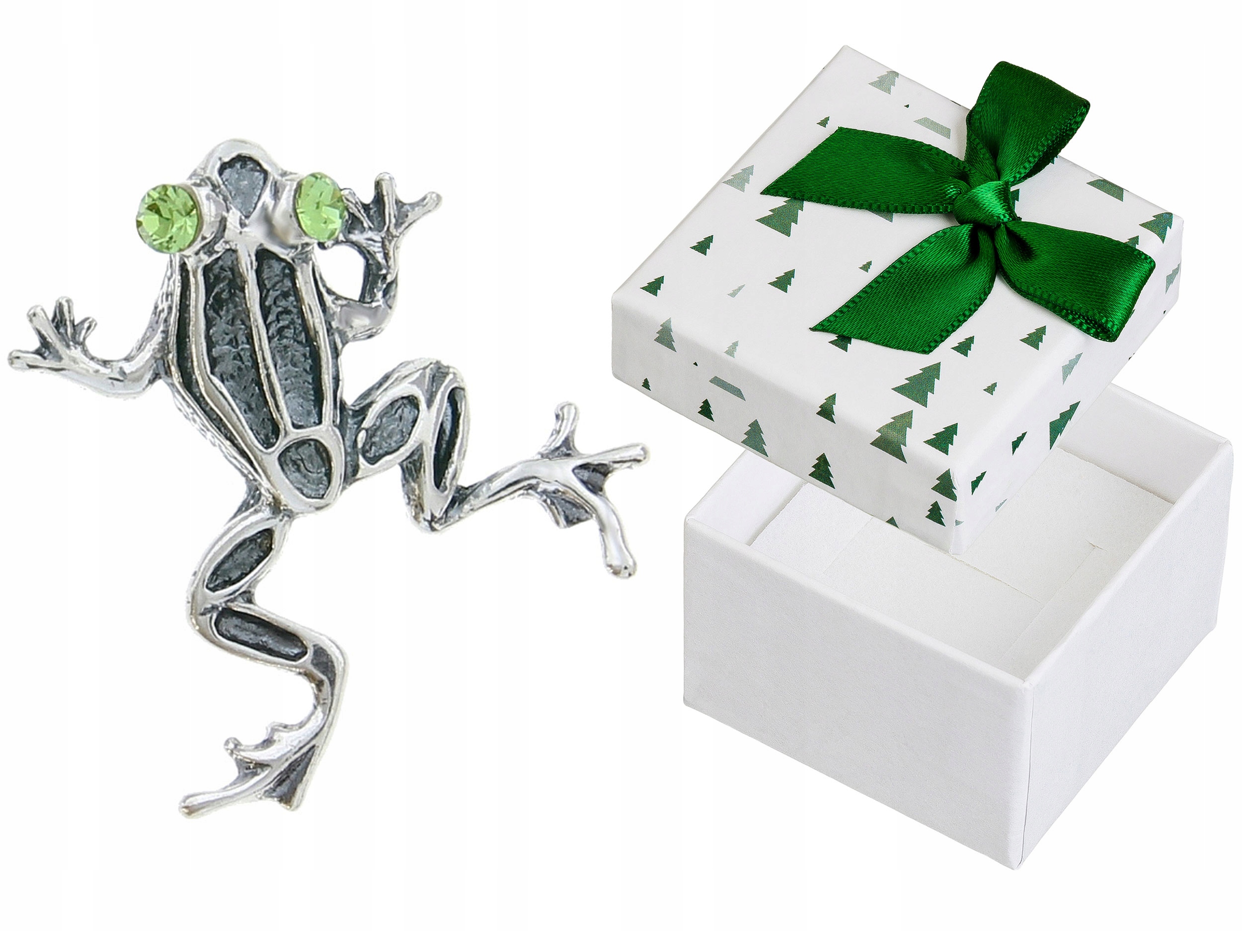 Stříbrný Přívěsek Žába se zirkony Oxidovaný stříbrný přívěsek Žabka 925