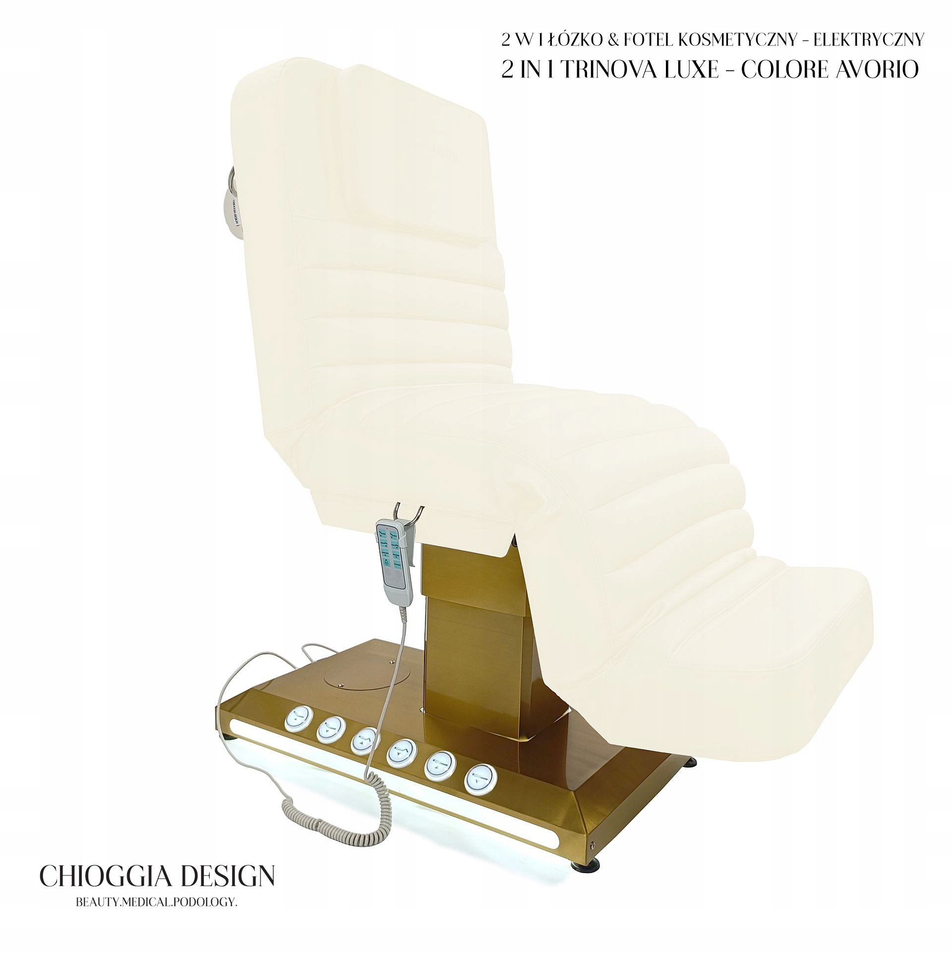 Chioggia Design Křeslo Lůžko 2v1 Kosmetické Elektrické Trinova Luxe Béžová