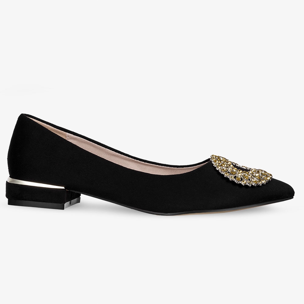 DAMSKIE BALERINY PÓŁBUTY ELEGANCKIE WSUWANE Z OZDOBĄ I SKÓRZANĄ WKŁADKĄ r37 Oryginalne opakowanie producenta pudełko