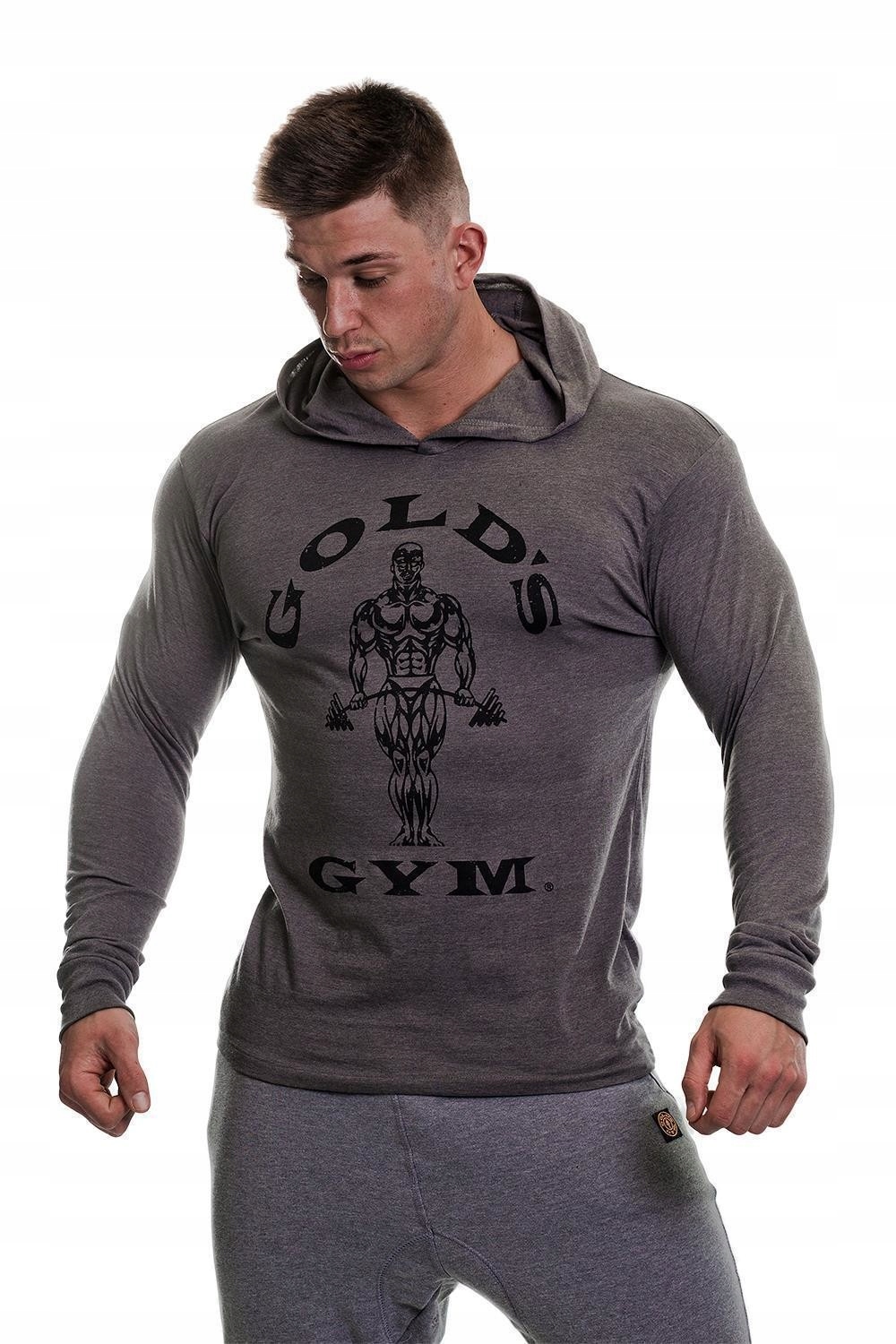 Bluza Z Kapturem Męska Treningowa Na Siłownie Longsleeve Golds Gym Oryginał