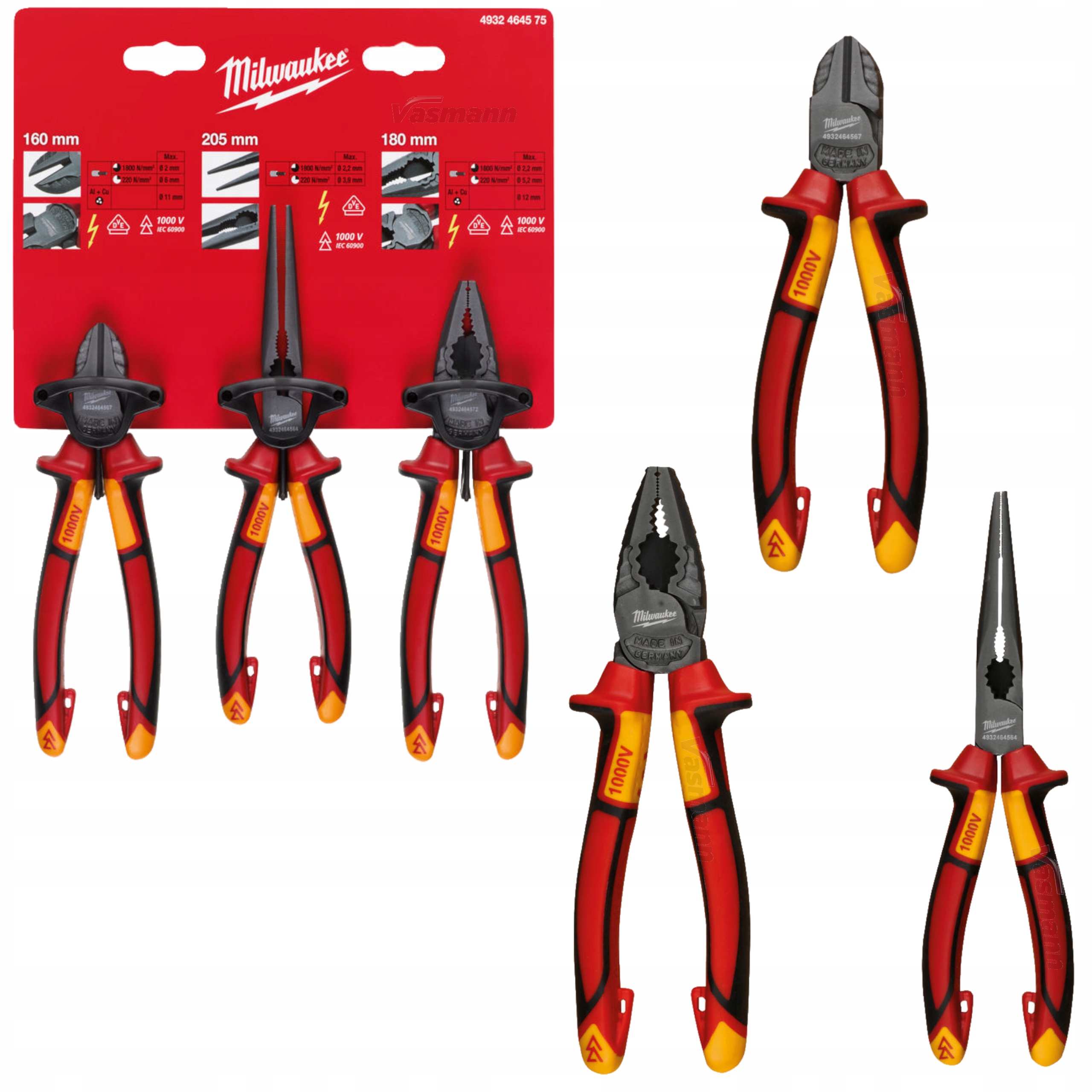 Sada izolovaných klieští Milwaukee 1000V 3ks