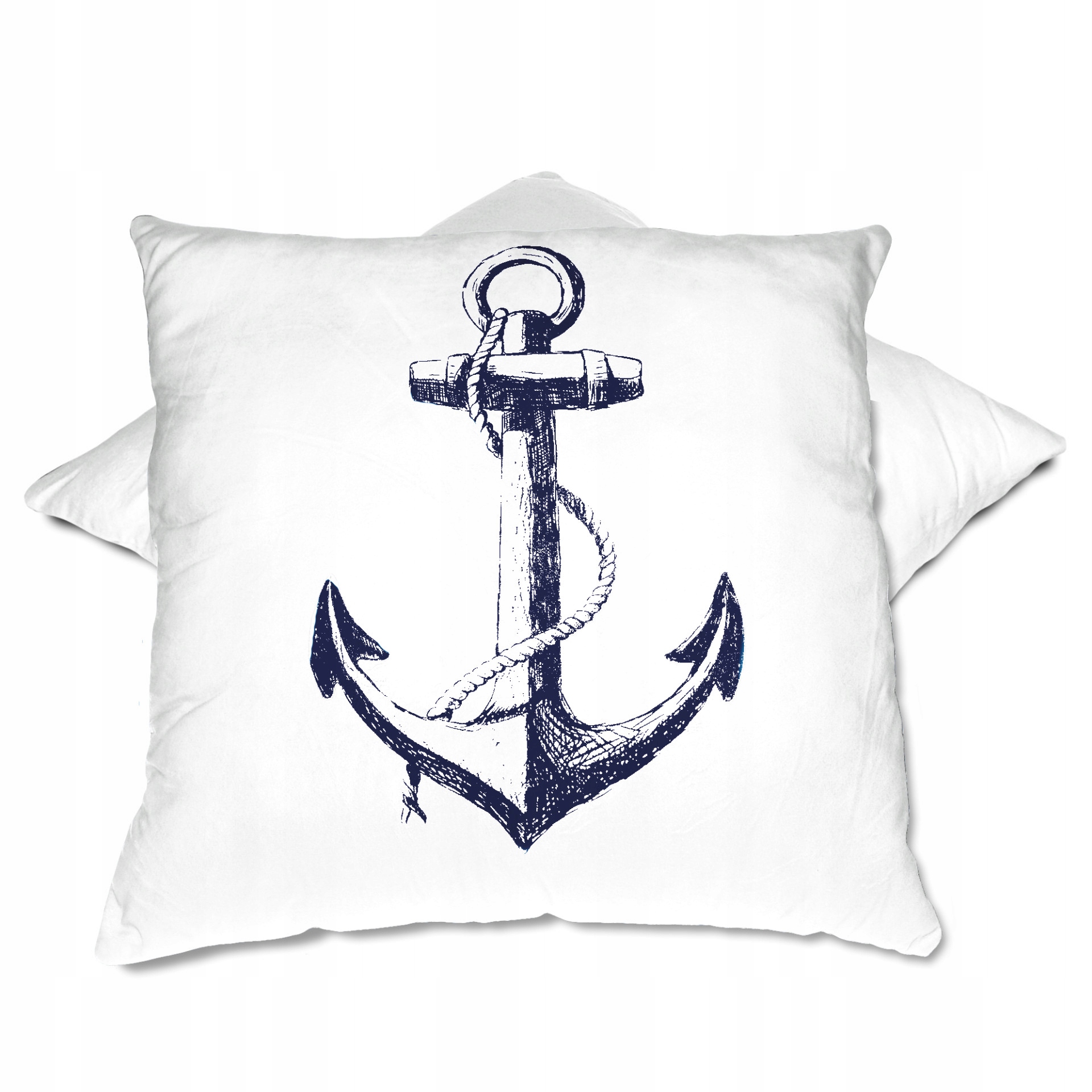 

Poduszka dekoracyjna kotwica morska ozdobna biała