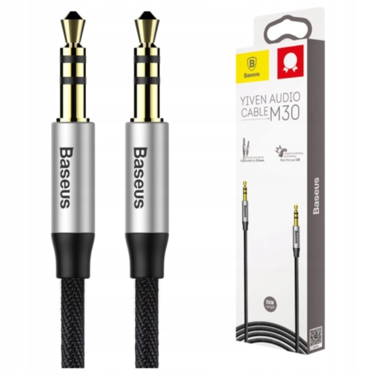 

Baseus kabel mini jack 3.5mm wtyk Aux audio 50cm