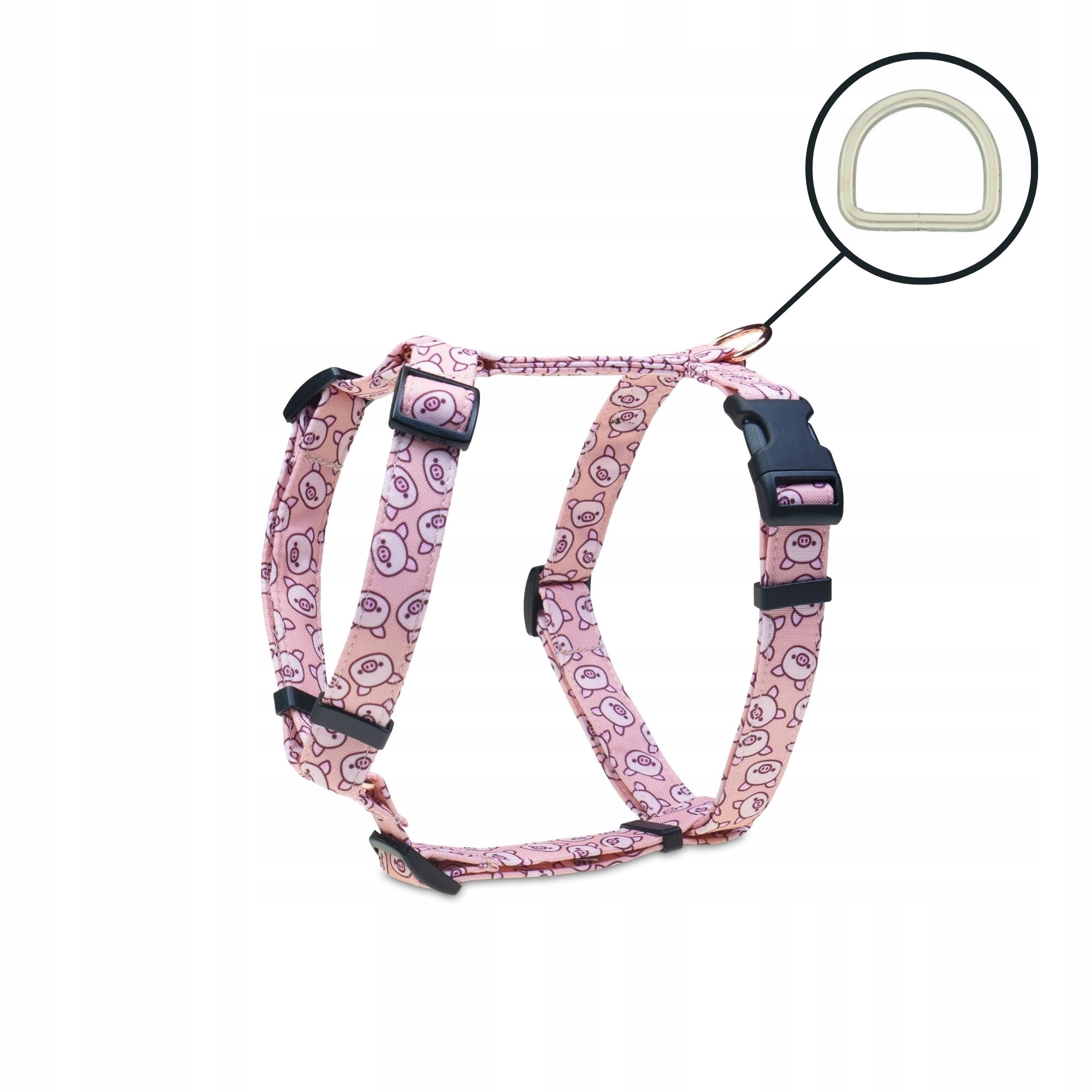 Levně Procházkové postroje guard pro velkého středního psa barevné prasátka růžové M