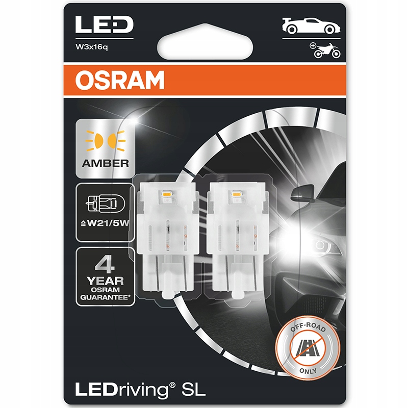 Osram Led žiarovka Premium New W21/5W Oranžová