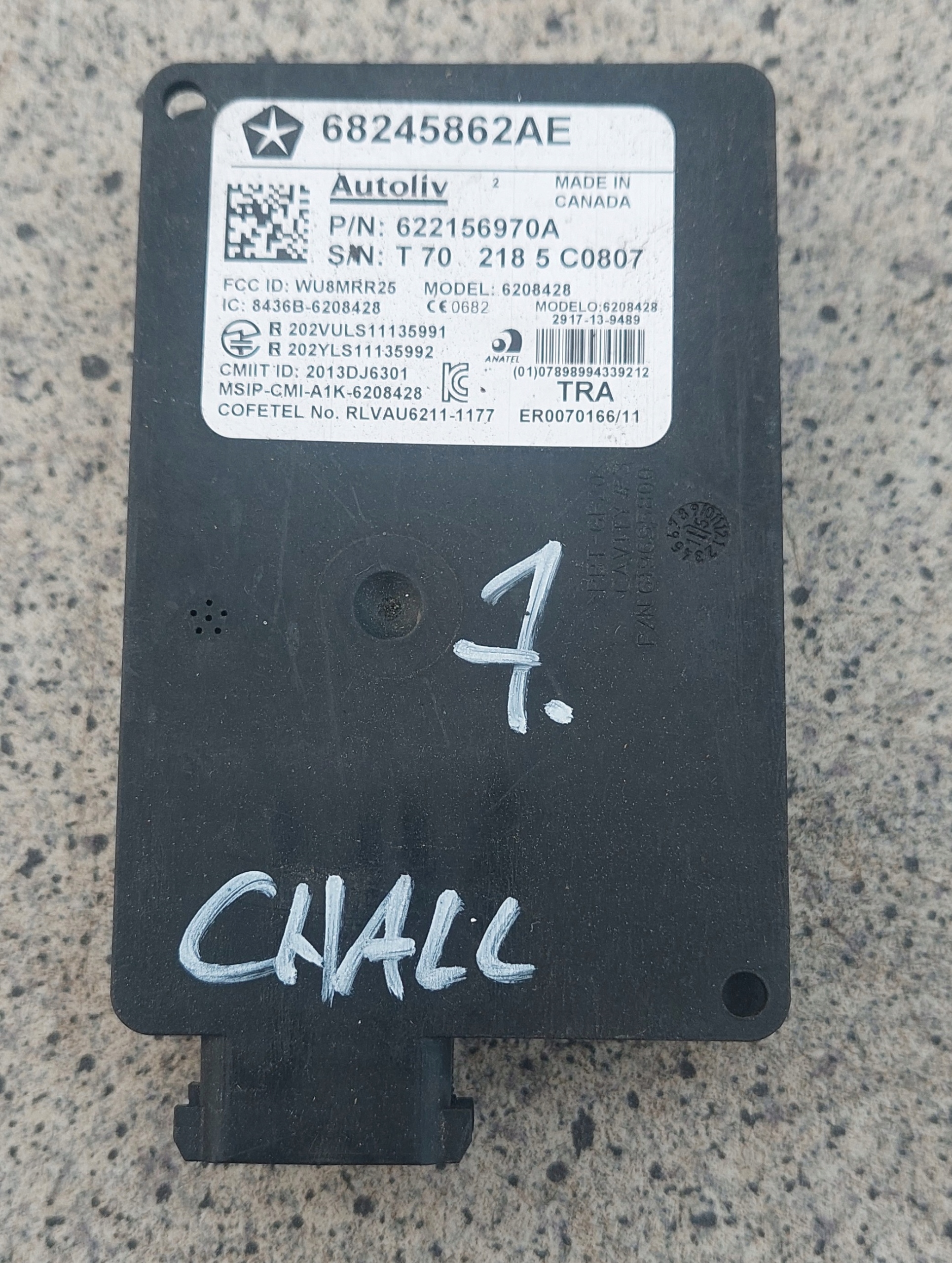 Dodge CHALLENGER 15 16 модуль 68245862AE Номер 7