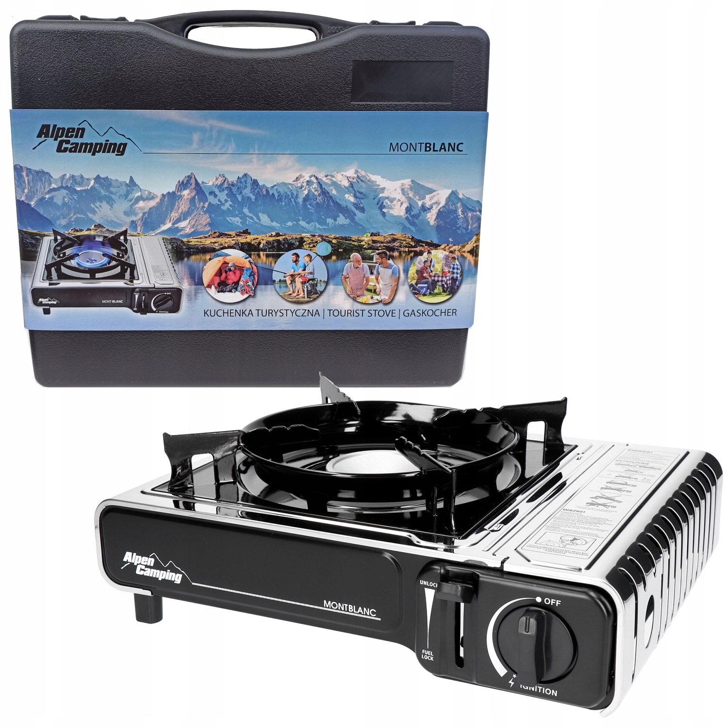 Kuchenka Turystyczna Przenośna Gazowa Alpen Camping 2.2 Kw Walizka