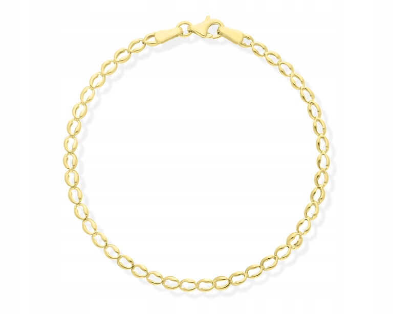 Zlatý dámský náramek Elegantní vzor Hladké prvky pr.585 délka19 cm