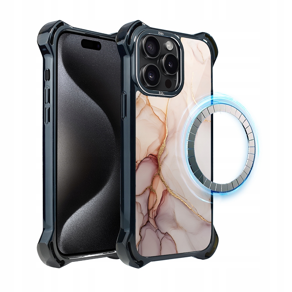 Pouzdro pro iPhone 15 Pro Ibizu DropGuard Ultra s MagSafe, růžový alabastr