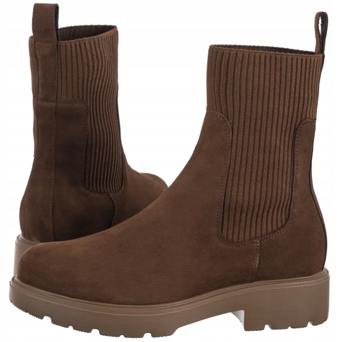 Kožené dámské boty Kotníkové Boty Ryłko Hnědé 2XY60_Z Brown