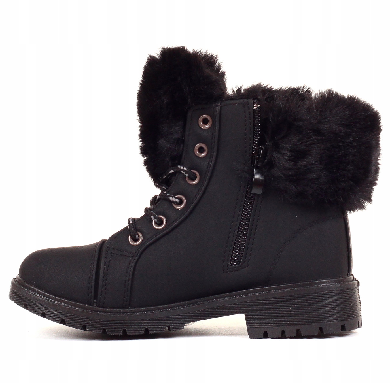 ŚNIEGOWCE OCIEPLANE BOTKI BUTY DZIECIĘCE TRAPERY ZIMOWE Kolor czarny