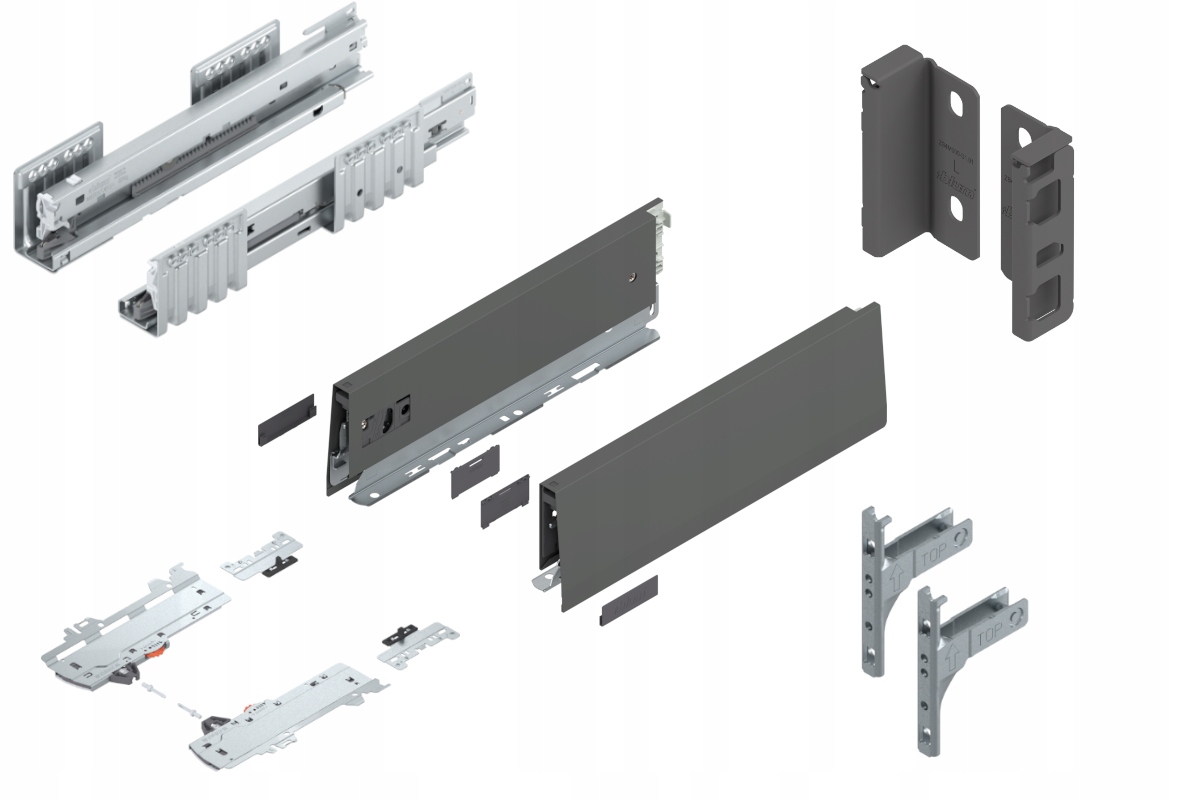 Blum Šuplík Merivobox 300 Nízká M Tip-On Antr 40 kg