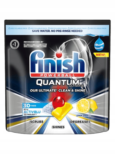 Levně 2x Finish Quantum Ultimate ActivBlu Lemon Kapsle do myčky nádobí 30ks