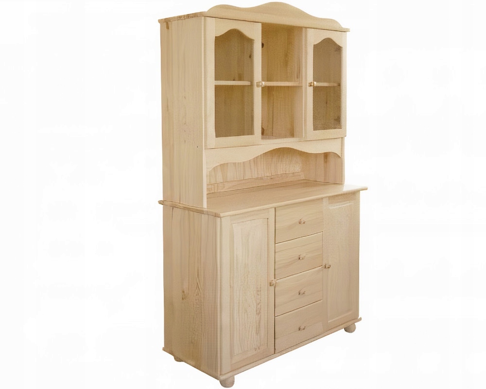 KREDENS KUCHENNY DREWNIANY SOSNOWY WITRYNA KOLORY Kod producenta 1218