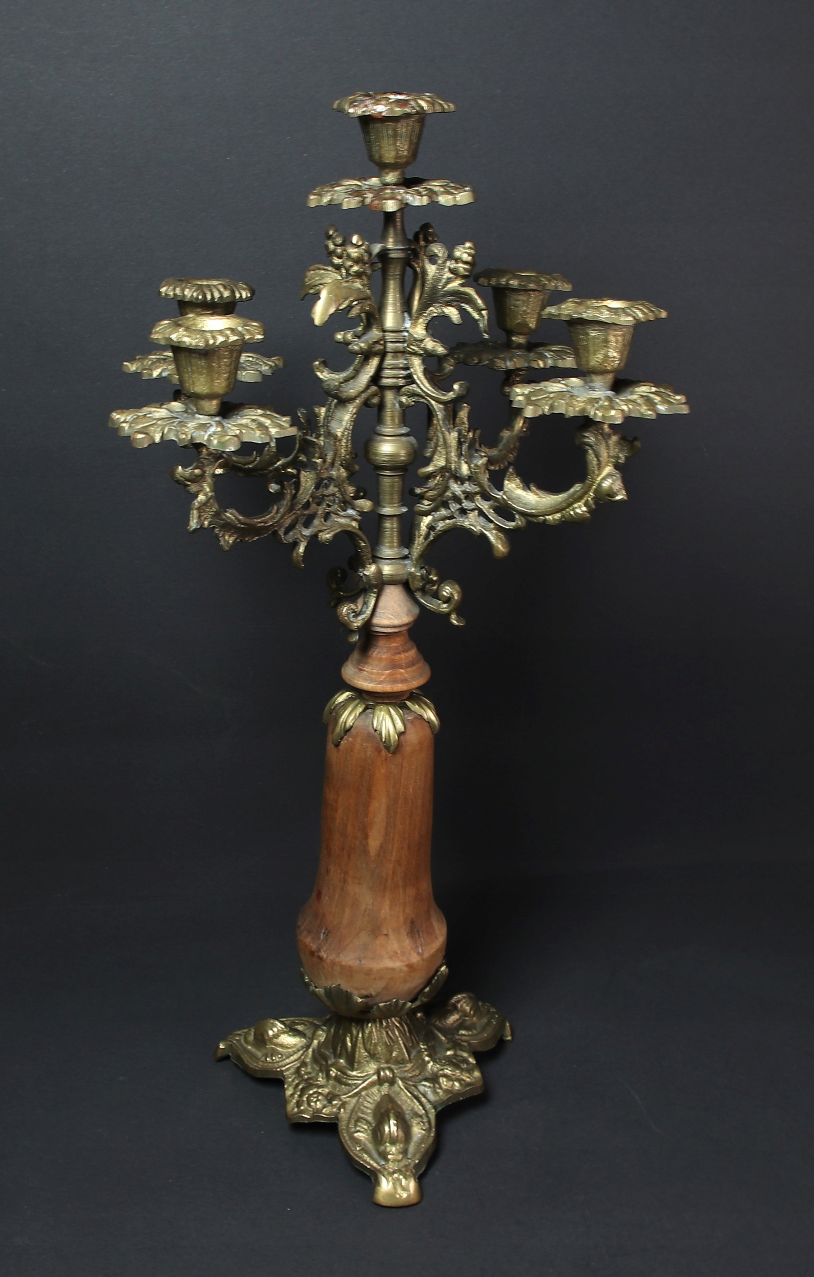 ANK STARY MOSIĘŻNY ŚWIECZNIK KANDELABR 5-ŚWIECOWY