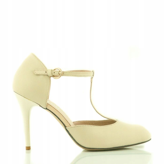 Stylové Kožené Lodičky 10 CM Se Sponou, Pěkné, Velikost 40