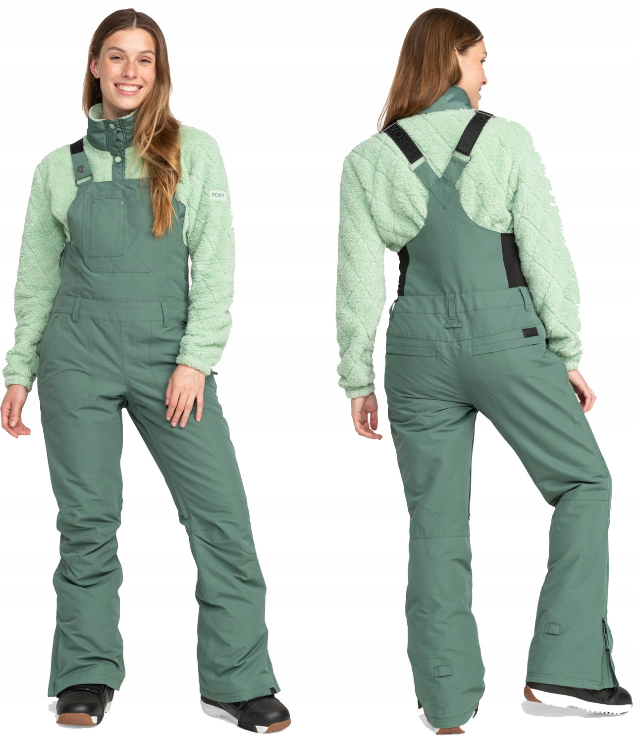 Roxy Spodnie narciarskie damskie na Szelkach Primaloft Black snowboardowe