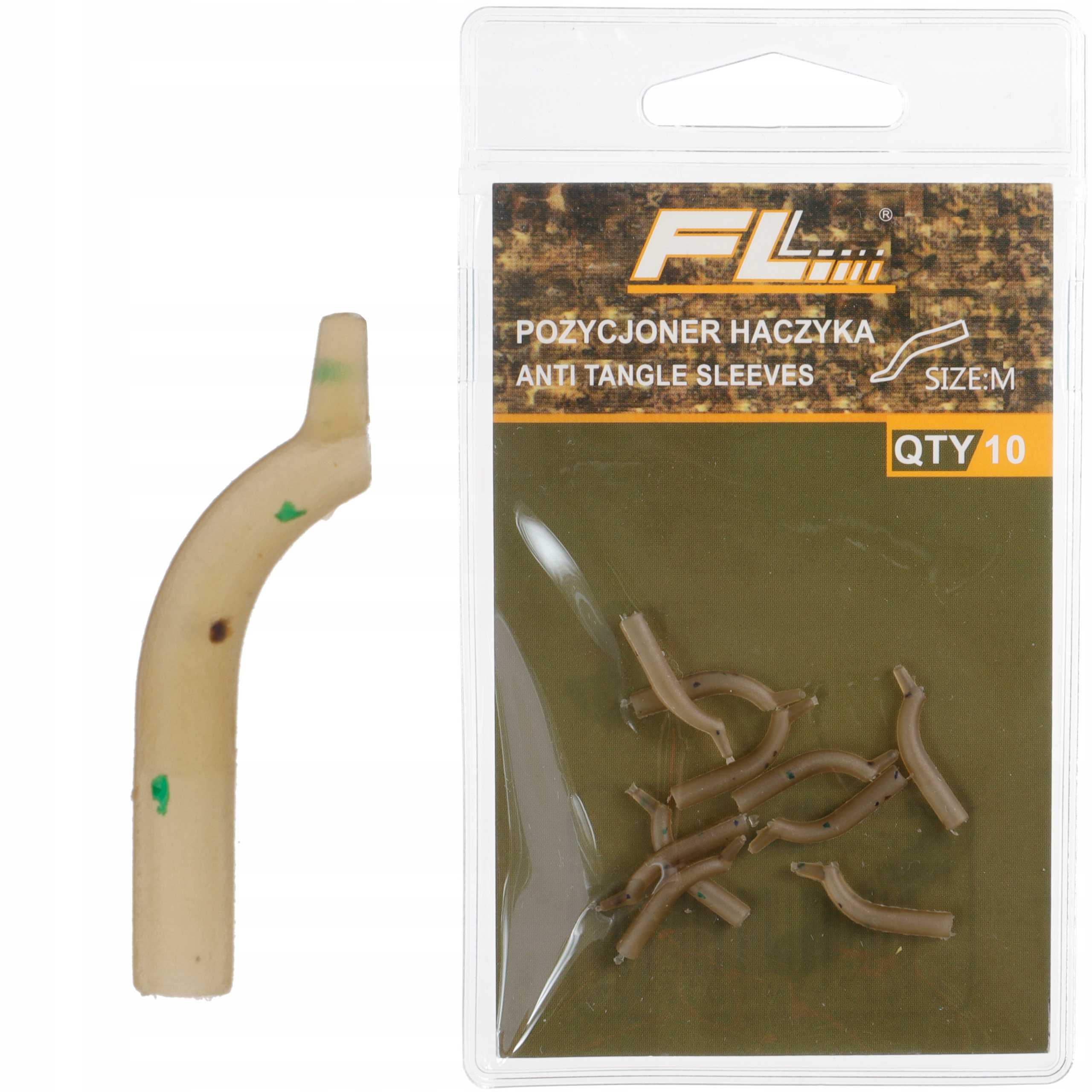 

Pozycjoner haczyka profilowany camo przypon 10 szt