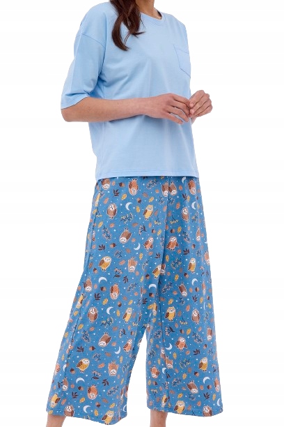 Cornette piżama damska 843/384 bawełna niebieski rozmiar M