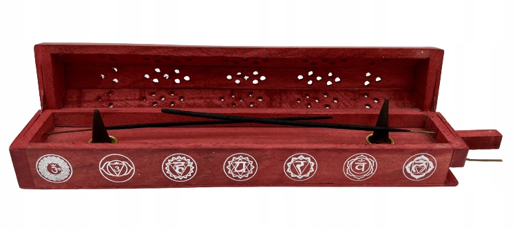 

Drewniana szkatułka na kadzidełka, 7 Czakr, Indie