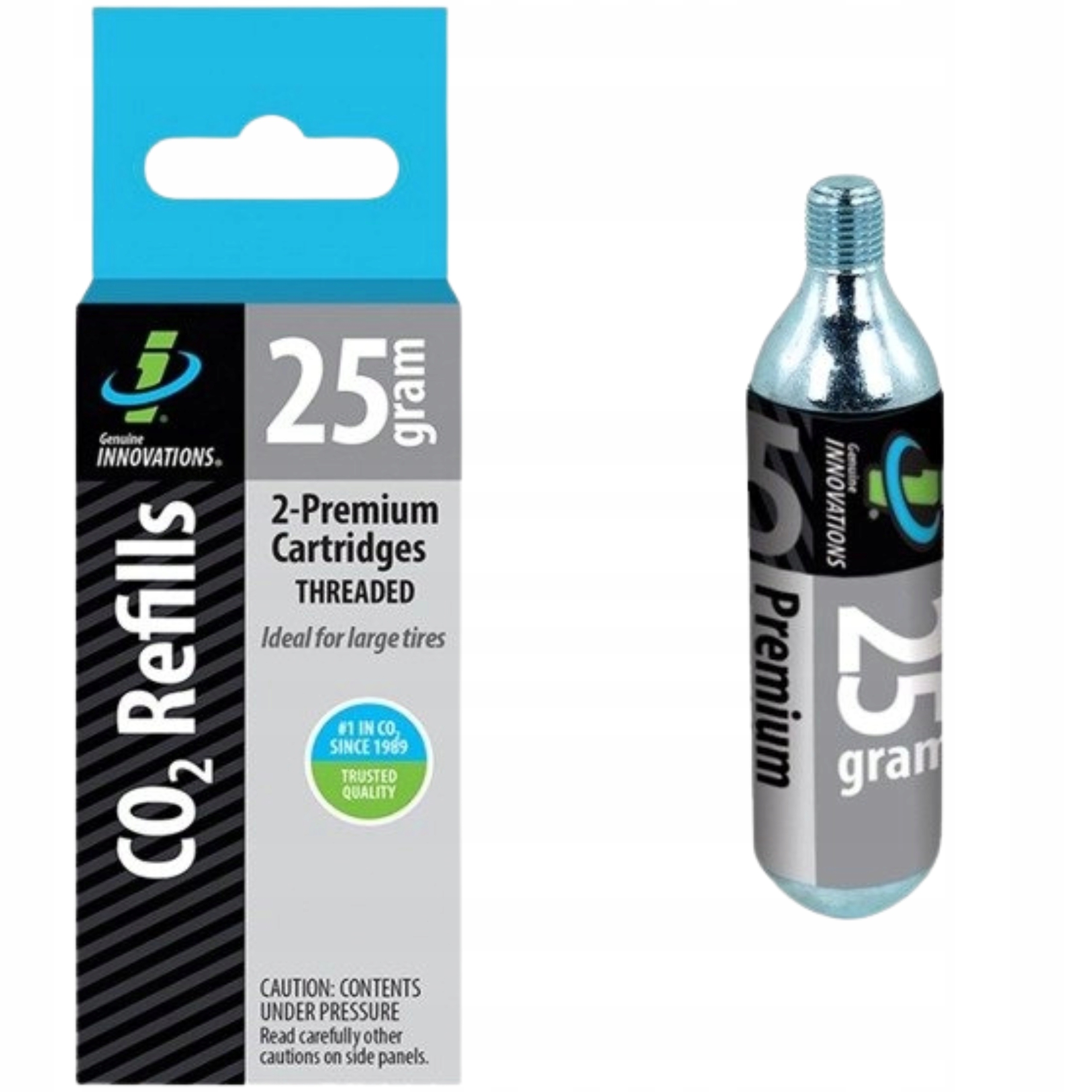 Nabój CO2 25g Gwintowany Genuine Innovations do Opon Rowerowych 2 Szt.