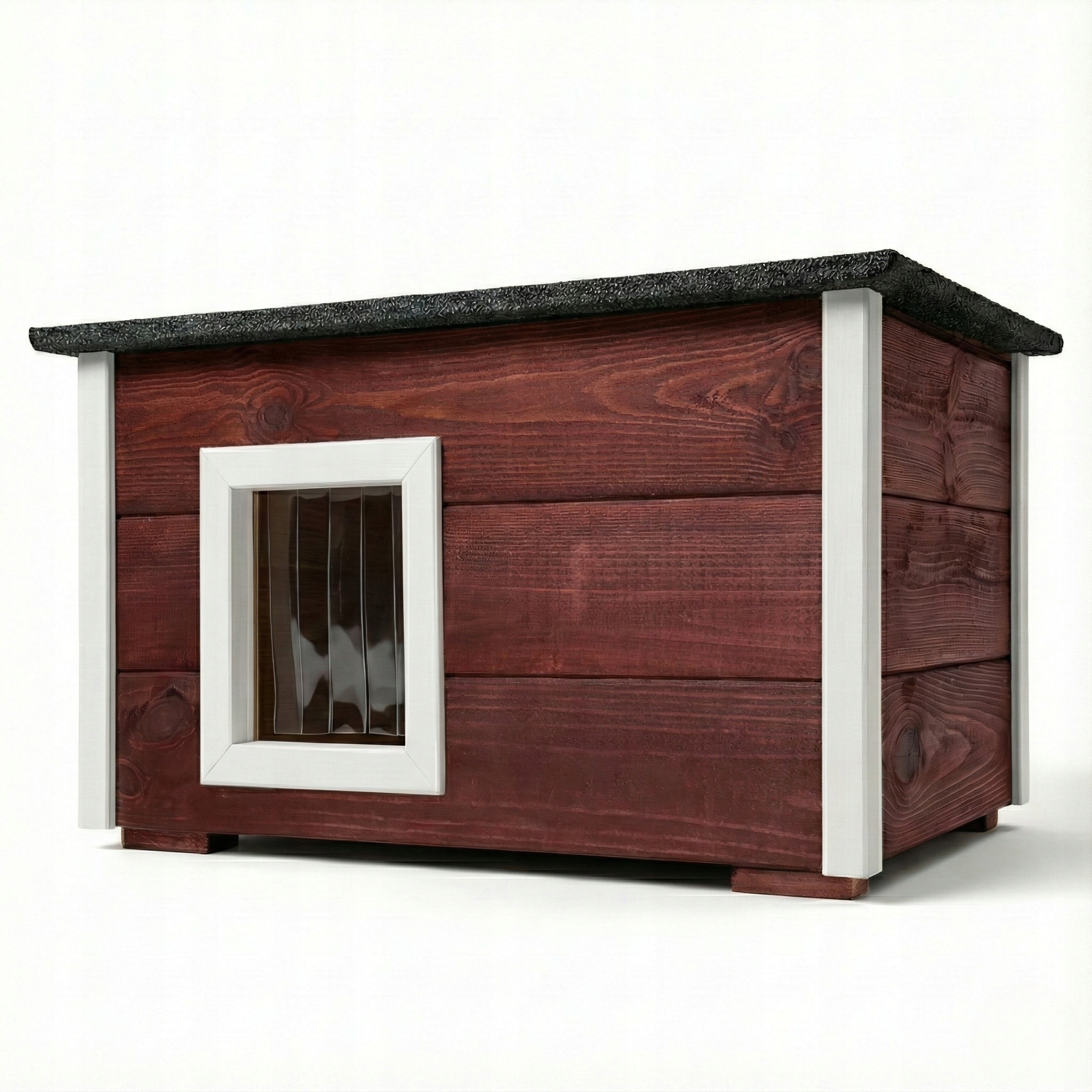 Dřevěná Bouda Pro Kočky Celá Zateplená Zimní Domek XXL S Otevírací Střechou