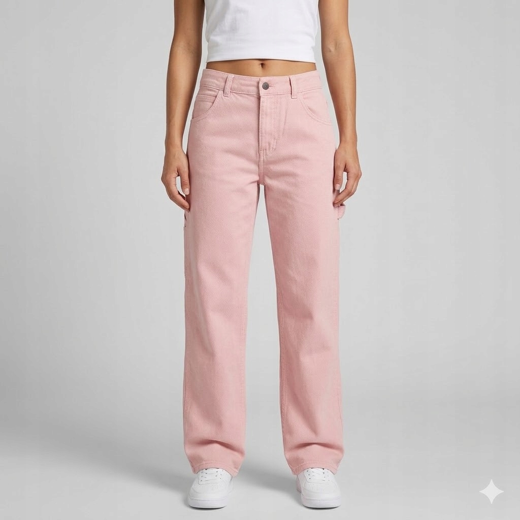 Guess Růžové Džíny Mom Jeans S Vysokým Pasem Bavlna 27 Gga