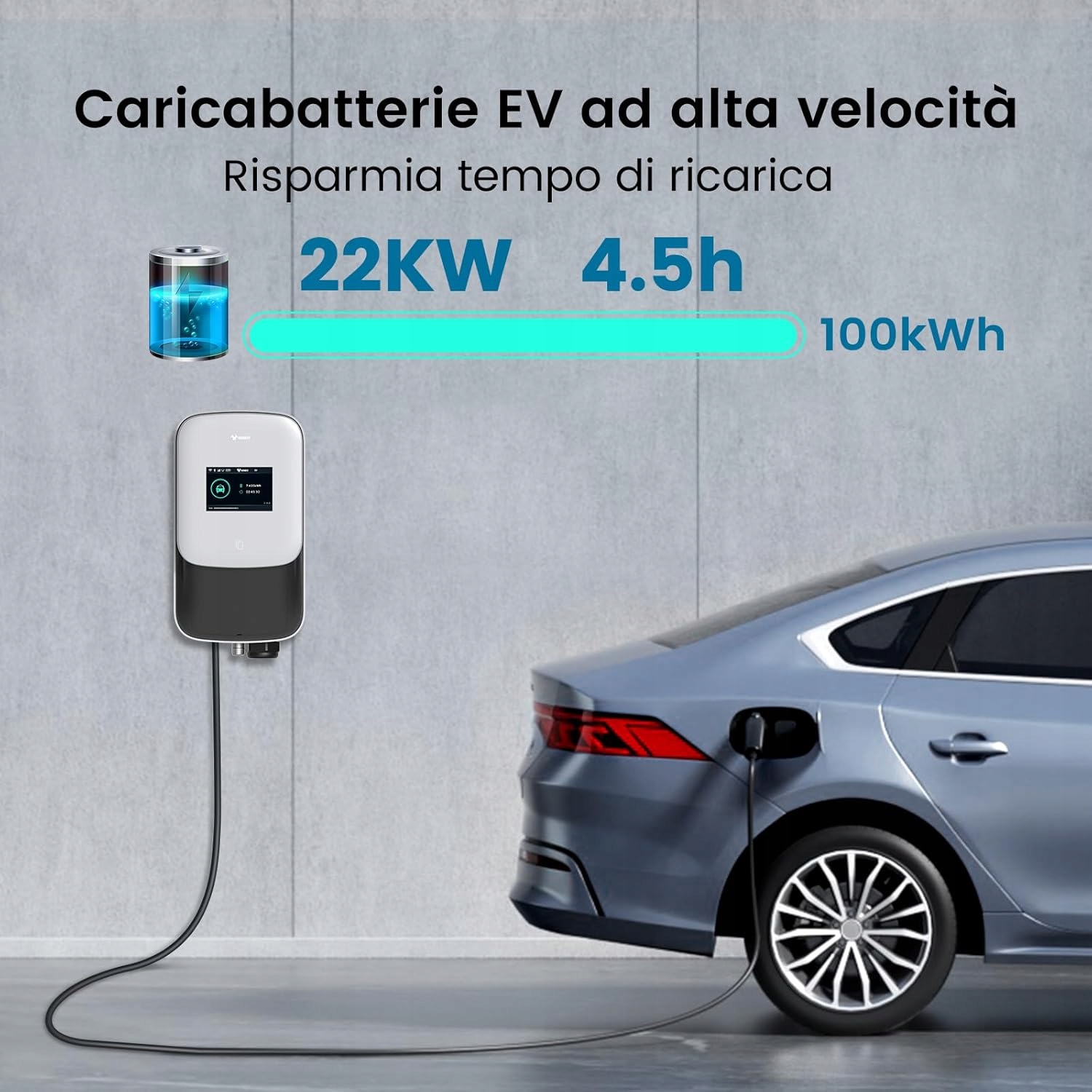 Nabíjačka do auta Wall Box Ev/phev 22kW 8-32A,App Rfid, nabíjacia stanica