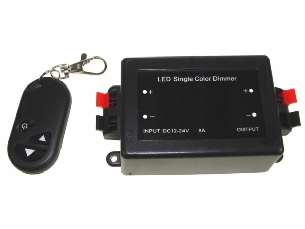 Kontroler ŚCIEMNIACZ LED RF 12V / 96W , 24V / 192W 8A jednokanałowy, pilot
