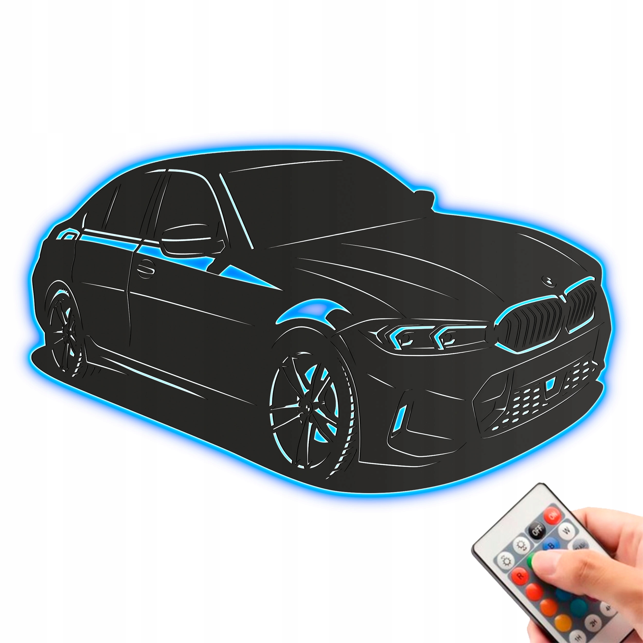 Dřevěný 3D obraz Noční Lampa Led dálkové ovládání Bmw řady 3 (G20) Dárek