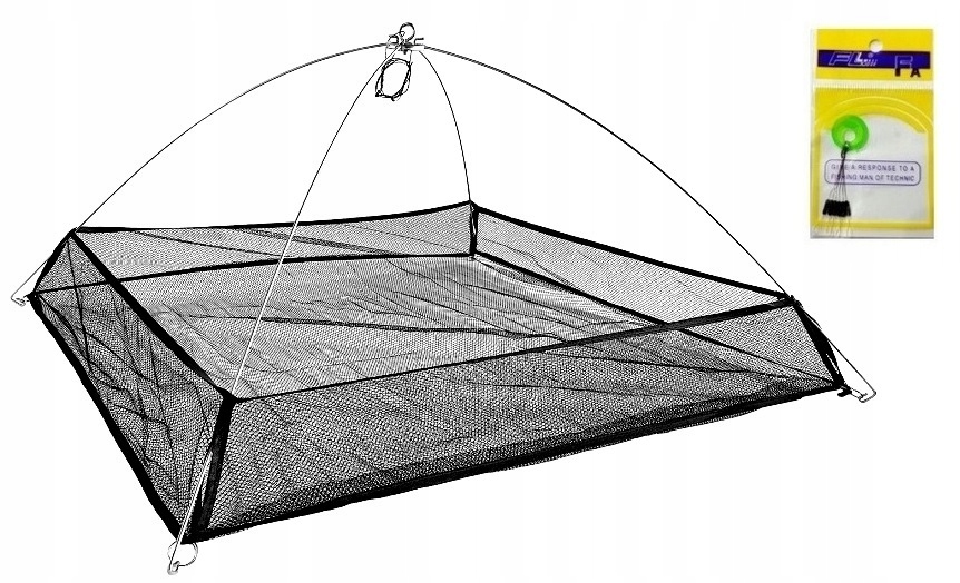 PODSTAWOWA PODRYWKA WĘDKARSKĄ 100 X 100 CM SKŁADANA KOSZ SIATKA + STOPERKI Rodzaj siatka