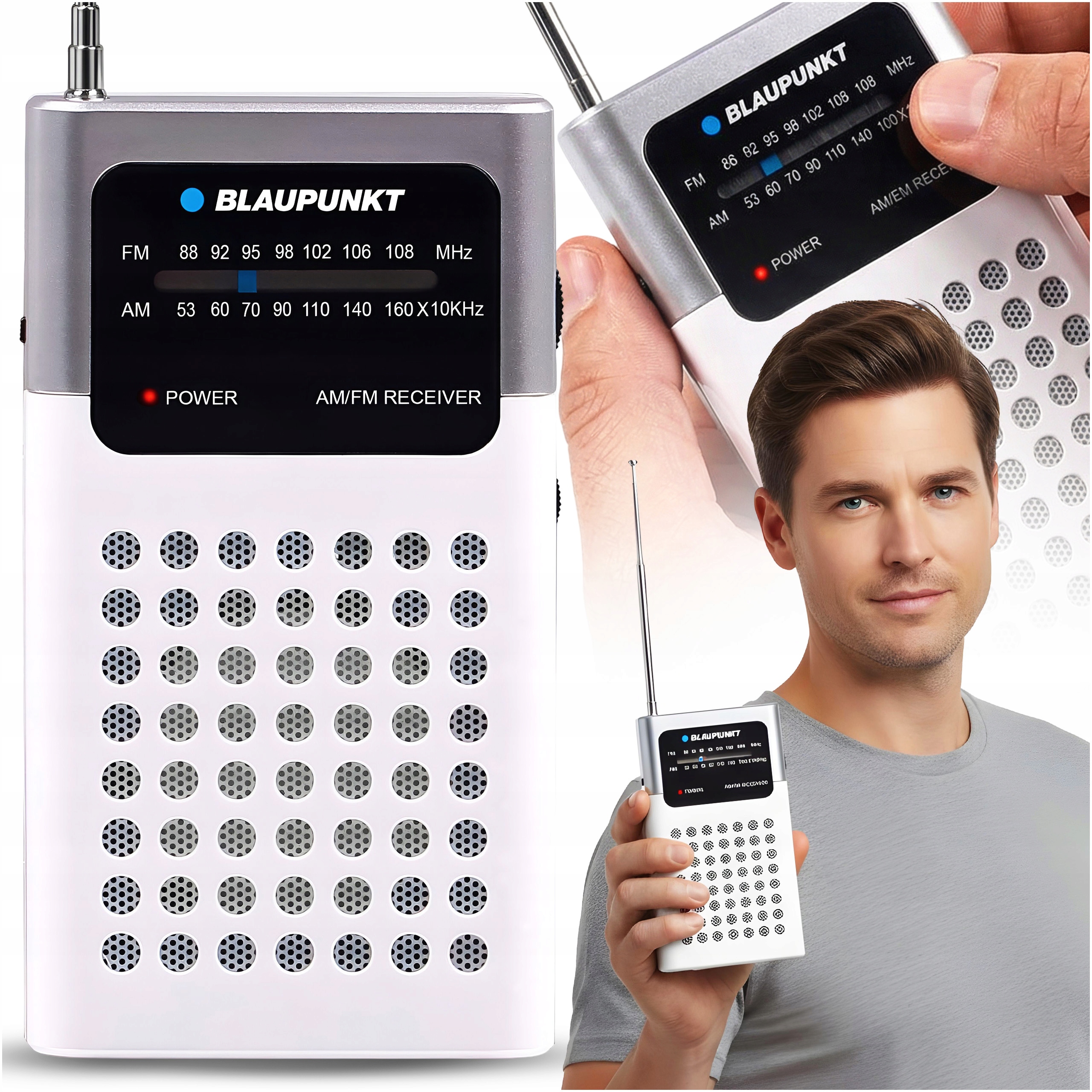 Blaupunkt PR4WH przenośne radio AM/FM antena teleskopowa