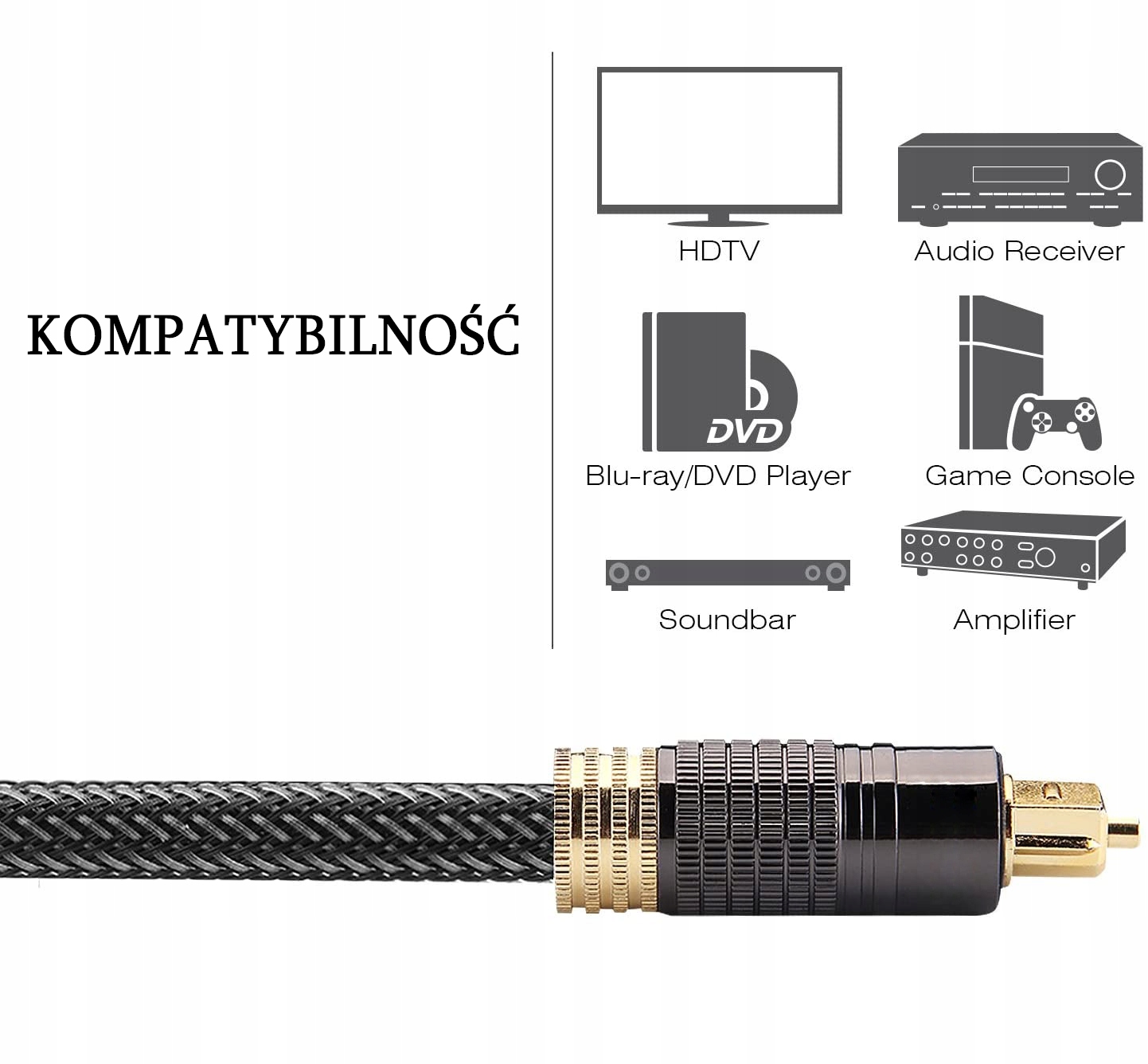 Optyczny Przewód Toslink BLUE RAY 6mm Kabel 3m Kod producenta 04