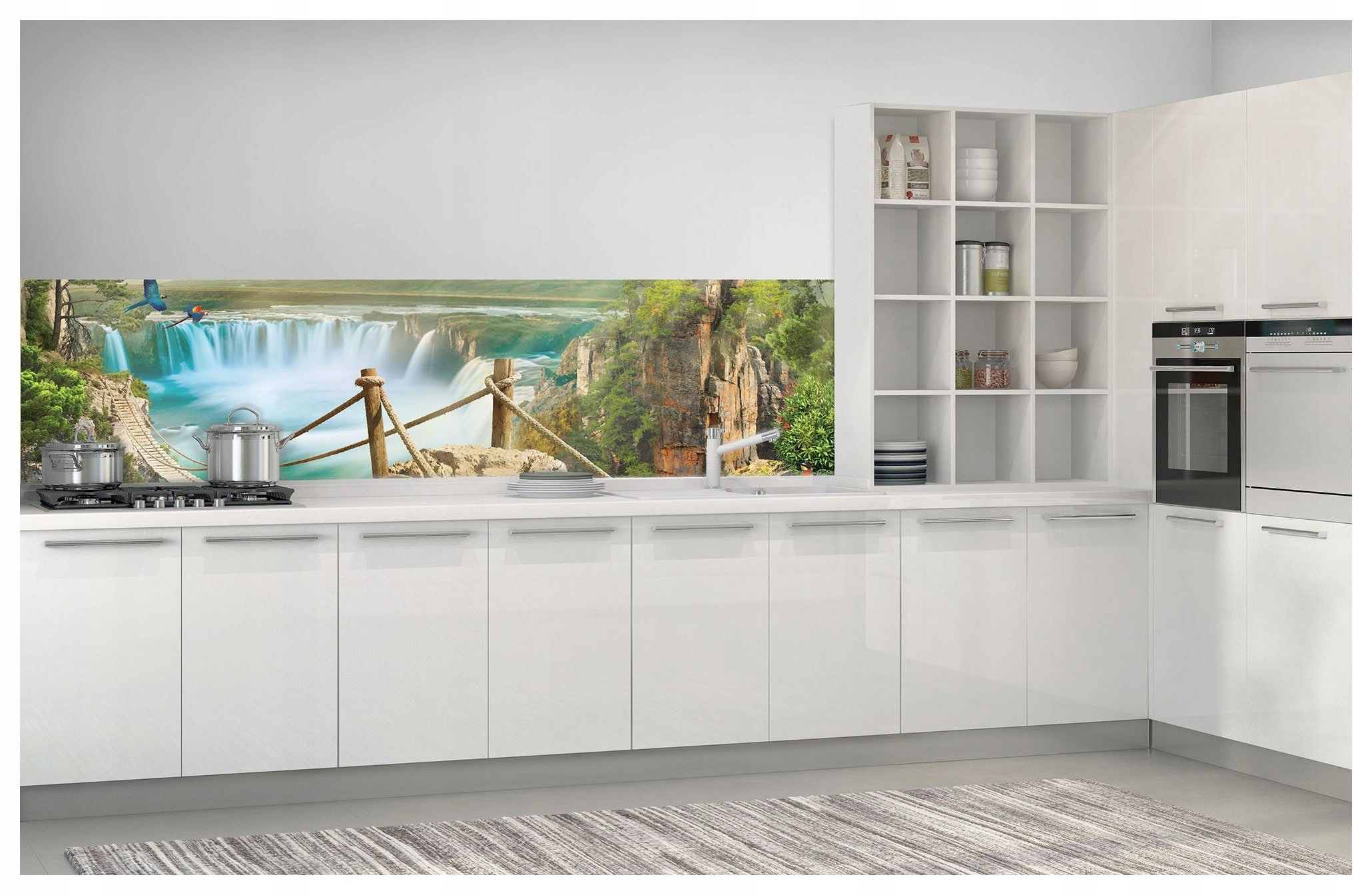 Fototapeta Vodopády Eko-design Relax Tropiky Most 250x60 mraky lepidlo