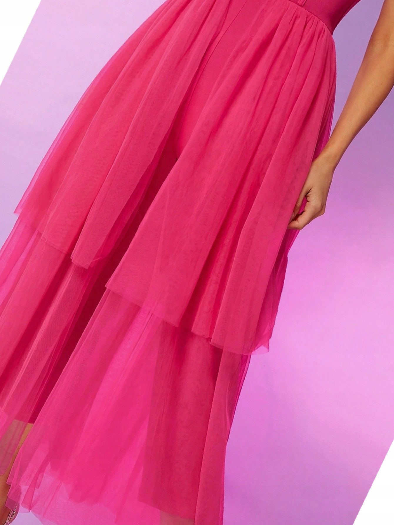 Tylová párty kombinéza s odhalenými rameny Růžová M 38