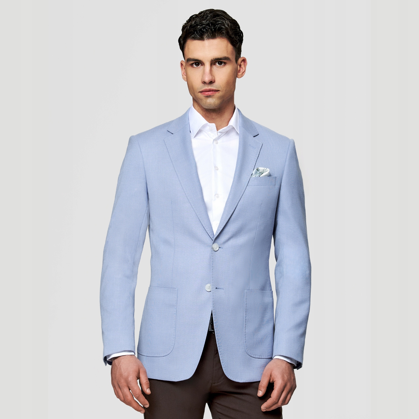 Modrá sako pánská bunda se lnem Pako Lorente vel