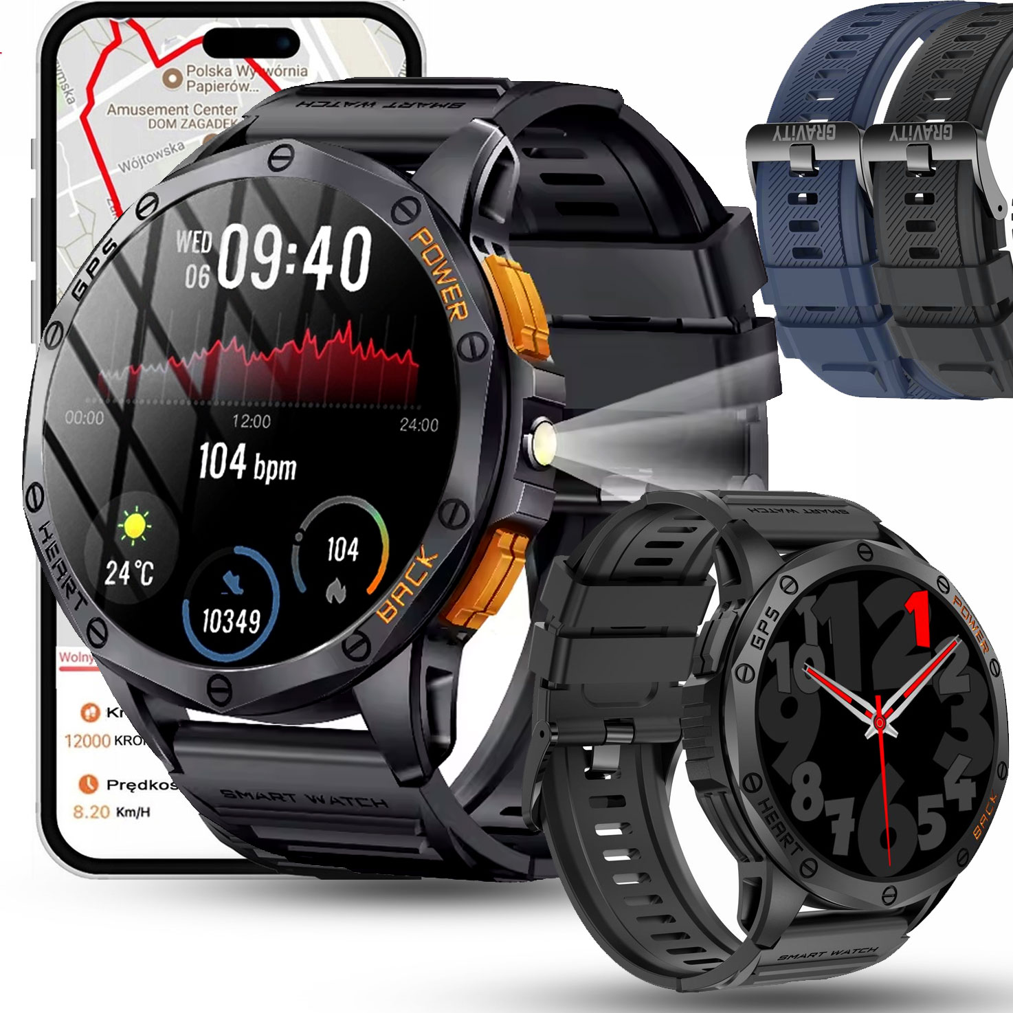 Pánské hodinky Chytré Hodinky Gravity s Gps Kompasem Barometrem Rozhovory Bat 600