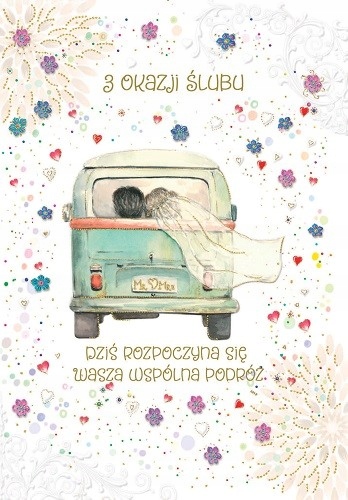 

Kartka na ślub z życzeniami dla Młodej Pary TS125