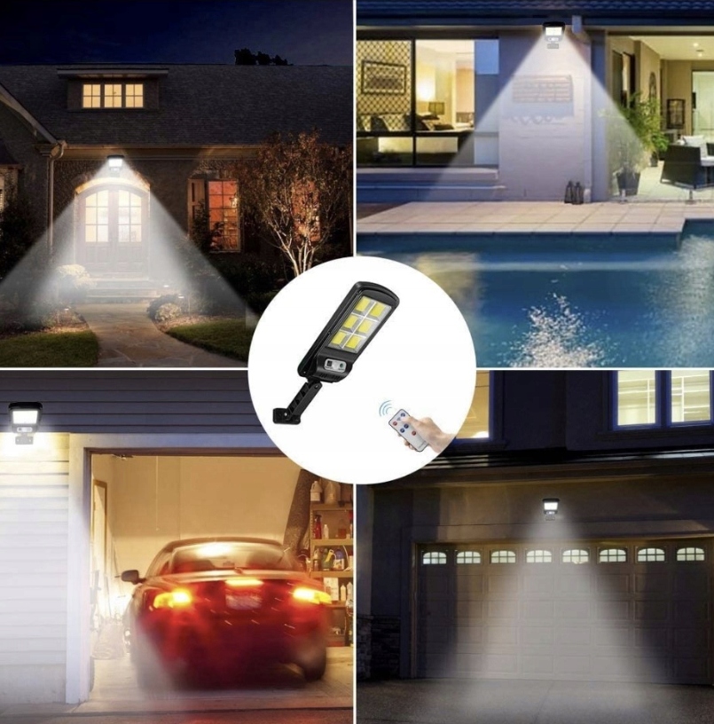 MOCNA LAMPA SOLARNA LED CZUJNIK RUCHU ZMIERZCH Szerokość 115 mm