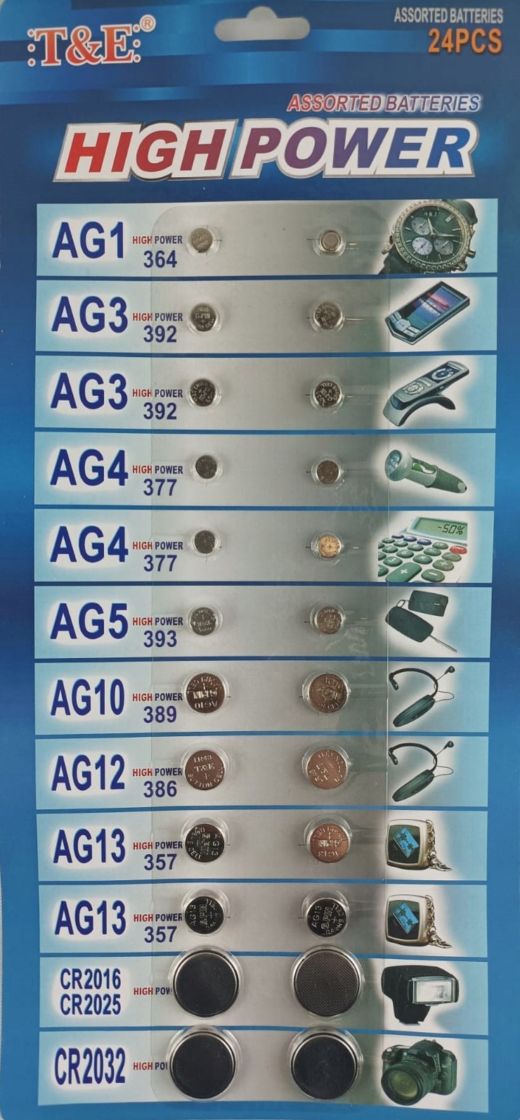 

Zestaw Baterii Baterie 24 Szt Guzikowe Ag Cr MIX