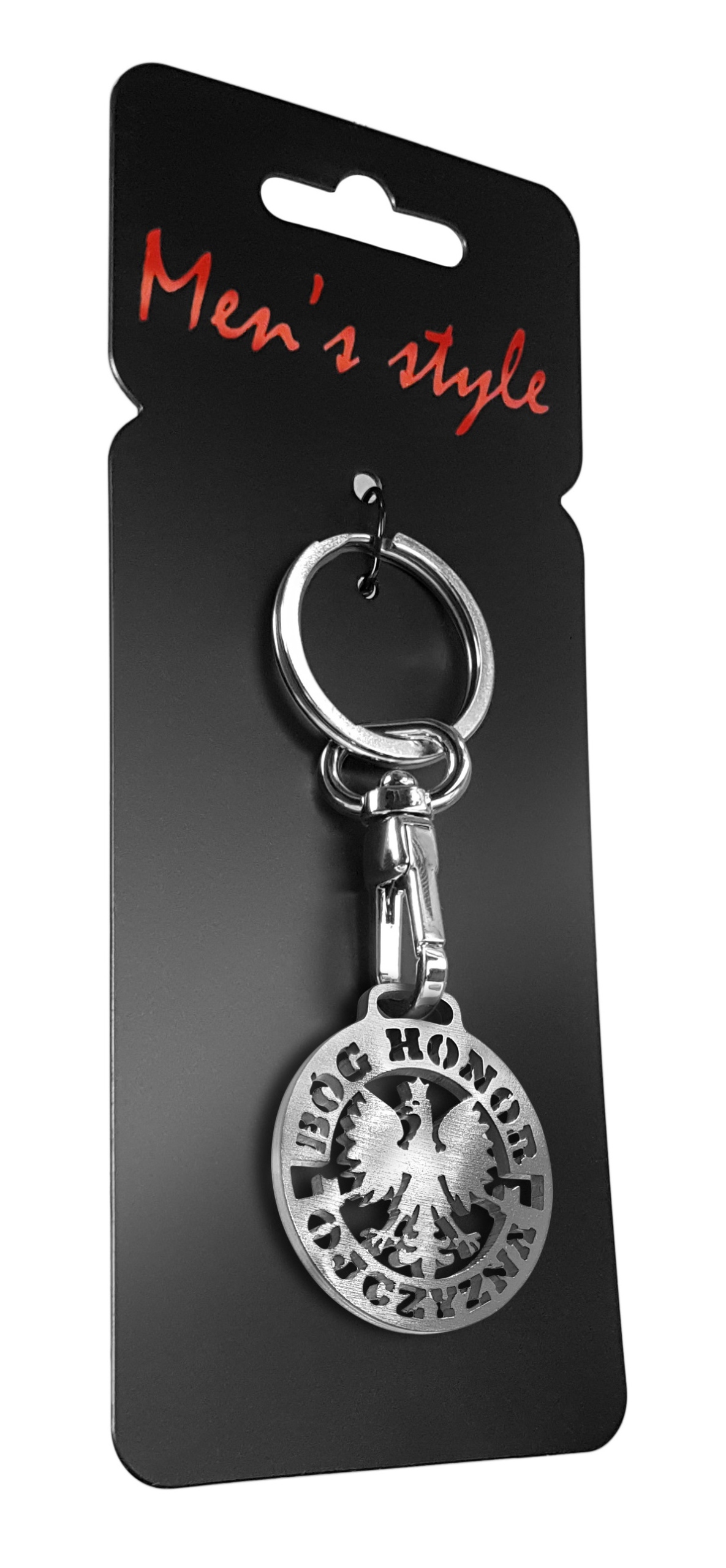 

Brelok breloczek do kluczy Bóg Honor Ojczyzna stal