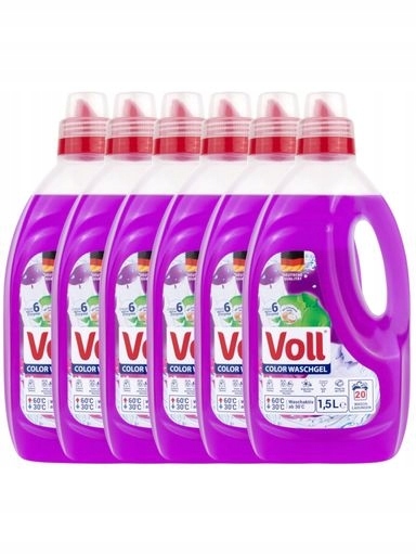 Levně Gel na praní Voll Color 1,5 l, barva 20 praní De x6