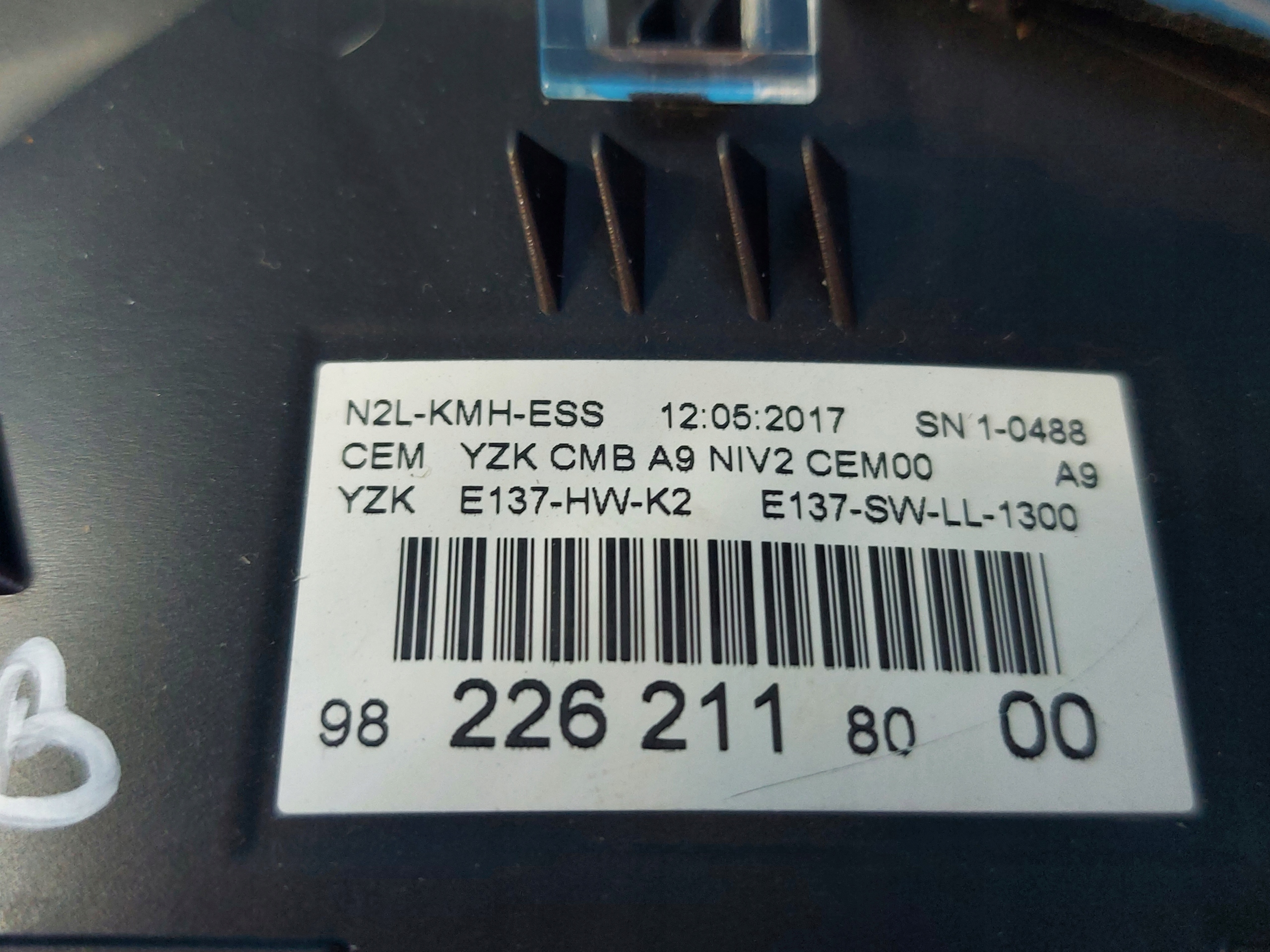 dials clock PEUGEOT 208 1.2 VTI 2017r 982262118000