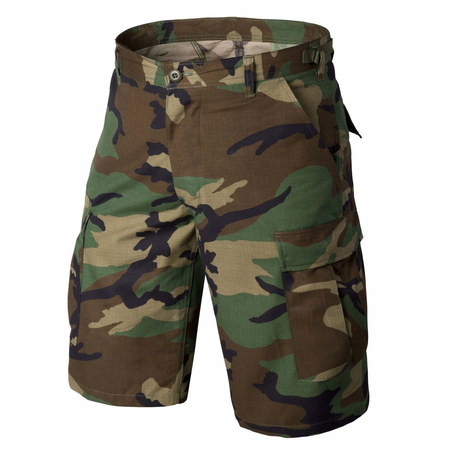 Krátké kraťasy Helikon Bdu Shorts PolyCotton Ripstop Us Woodland L