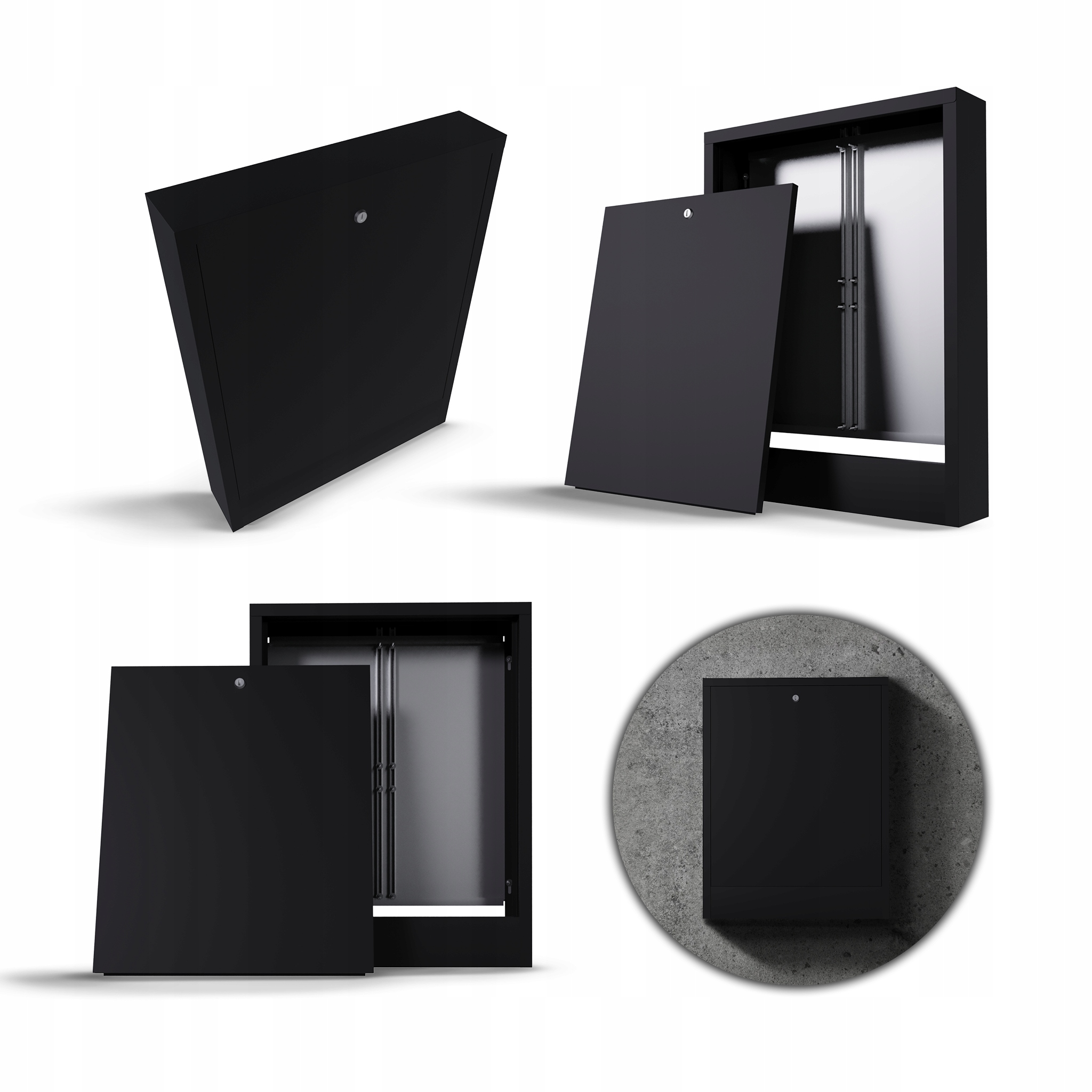 Nástenná Skrinka Pre Rozdeľovač 5-6 Obw, Skrinka Rozdeľovača Čierna