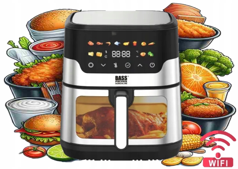 Frytkownica Beztłuszczowa Z Okienkiem 9L Bass Polska Wi-Fi